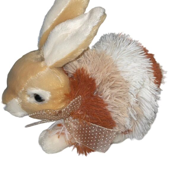 Dan Dee 13" Shaggy Bunny Rabbit Plush Stuffed Animal Ribbon Bow Nursery Baby - Picture 2 of 9